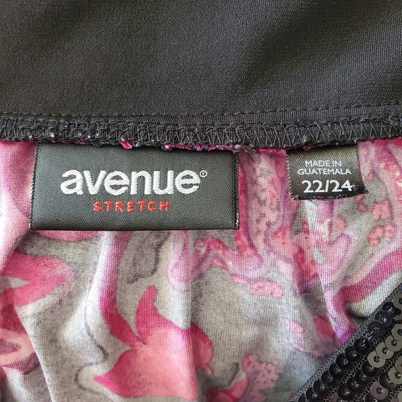 Avenue Stretch Sleeveless Pink Sequenced Neckline Top 22/24 - Picture 5 of 7